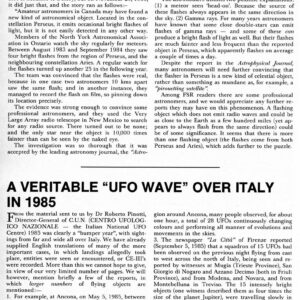 UFO Wave 1985,Italy,FSR1987V32N3