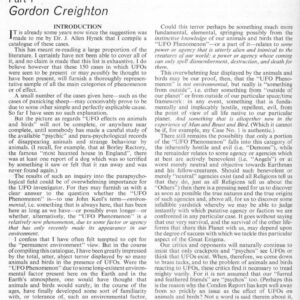 UFO effects on animals,G.Creighton,FSR,London