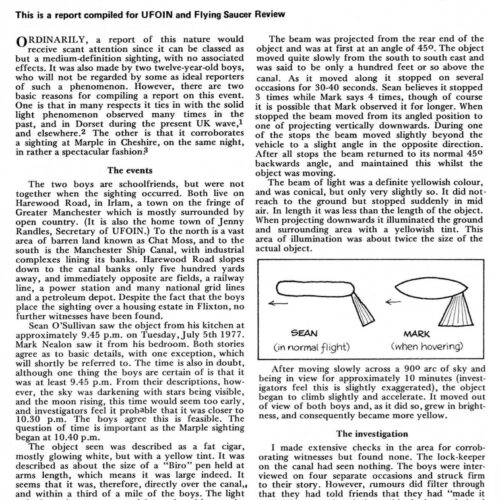 UFO-solid light beams 1977,oil refinery,Manchester,FSR78V23N5 - Imagen 1