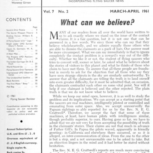UFOs 1959,Papua,FSR 1961 V7 N2 - Imagen 1