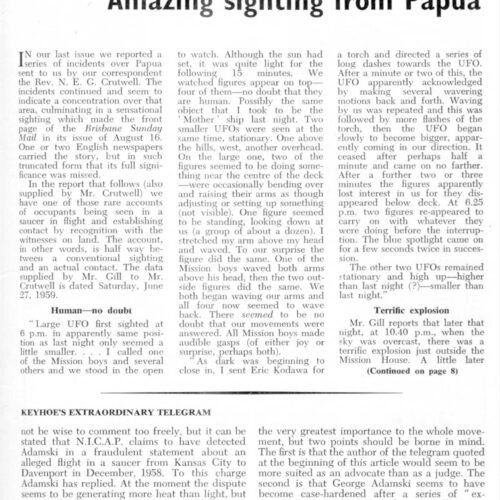 UFOs 1959,Papua,FSR1959V5N6 - Imagen 1