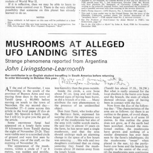 UFOs 1968 and Mushrooms,Argentina,FSR69V15N3 - Imagen 1