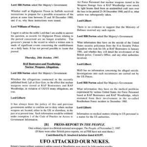 UFOs 1980,Rendlesham,England,House of Lords,FSR1998V43N1