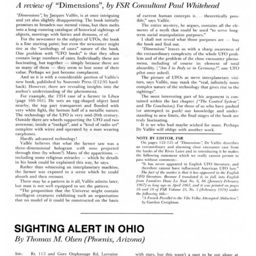 UFOs 1988,Ohio,FSR89V34N2 - Imagen 1
