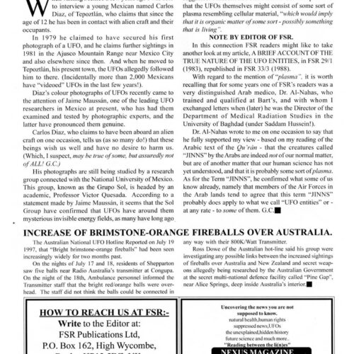 UFOs 1997,Australia,FSR1998V43N4 - Imagen 1