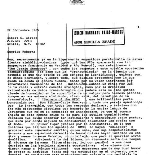 Ufologia en la encrucijada,1985,A Bob Girard - Imagen 1