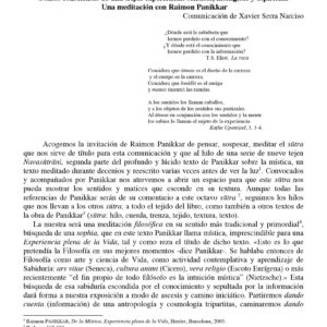 Una meditacion con Raimon Panikkar,X.Serra