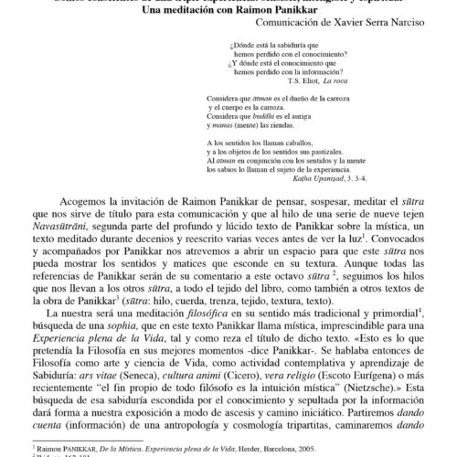 Una meditacion con Raimon Panikkar,X.Serra - Imagen 1