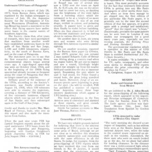 Underwater UFO Bases,Patagonia,FSR73V19N6
