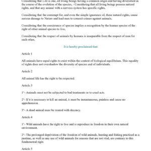 Universal Declaration of Animal Rights