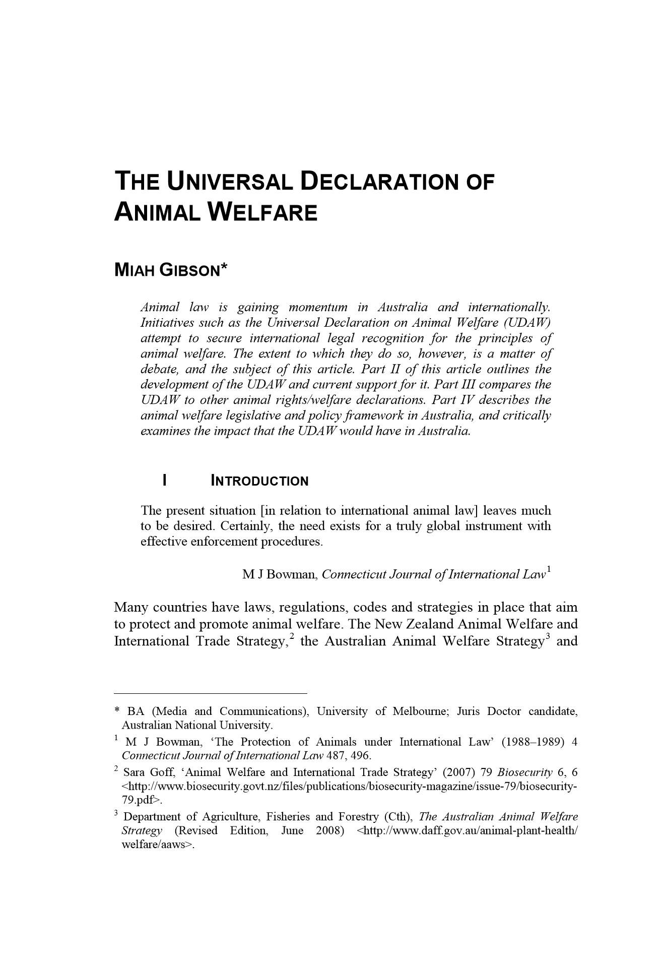Miah Declaration Example Universal Declaration of Animal Welfare,Miah Gibson - Ignacio Darnaude ...