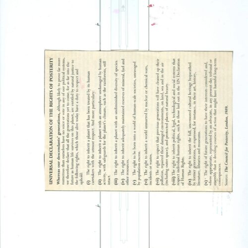 Universal Declaration of the Rights of Posterity - Imagen 1
