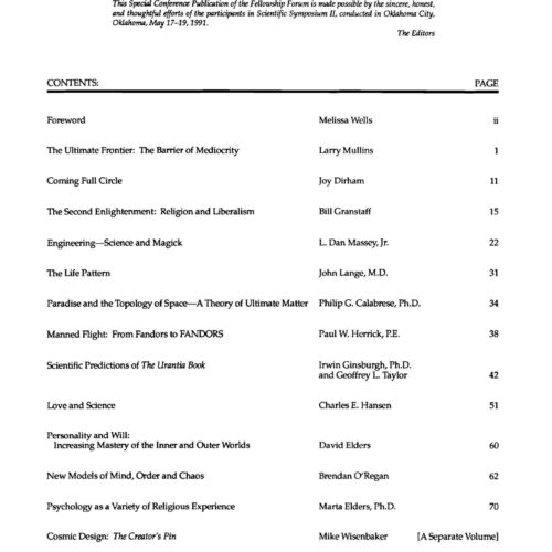 Urantia Symposium 1991,Papers - Imagen 1