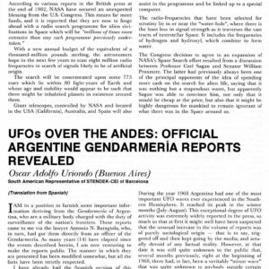 Uriondo,UFOs 1968,Andes,Argentina,FSR83V28N4