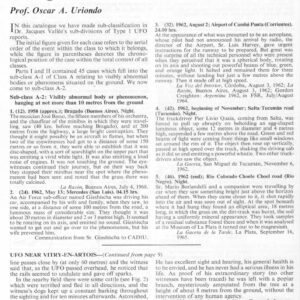 Uriondo,UFOs Type-1,1958-1967,Argentina-3,FSR-CH 1973 N 15