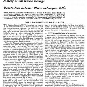 Vallee-Ballester Olmos,100 Iberian Landings,1925-1970,FSR-SI 1971 N 4,UFOs in Two Worlds