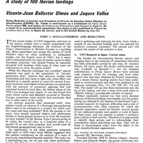 Vallee-Ballester Olmos,100 Iberian Landings,1925-1970,FSR-SI 1971 N 4,UFOs in Two Worlds - Imagen 1