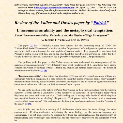 Vallee-Davis,Incommensurability - Imagen 1