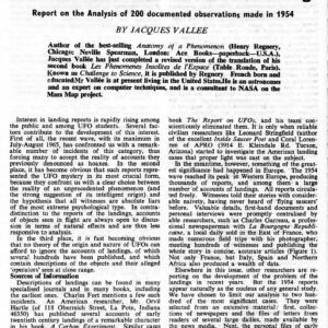 Vallee,UFO landings 1954,200 reports,FSR-SI 1966 N 1,Humanoids