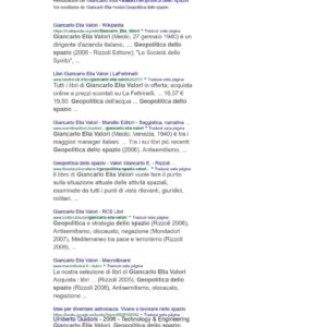 Valori,Giancarlo Elia,Geopolitica dello spazio