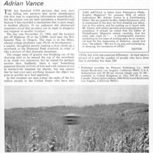 Vance,UFO Photo 1966,Oregon,FSR73V19N2
