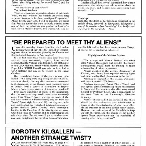 Vatican and UFO problem,1987,FSR88V33N1 - Imagen 1