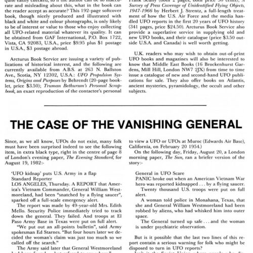 Vietnam General Westmoreland kidnapped by UFOs,1982,FSR82V28N2 - Imagen 1