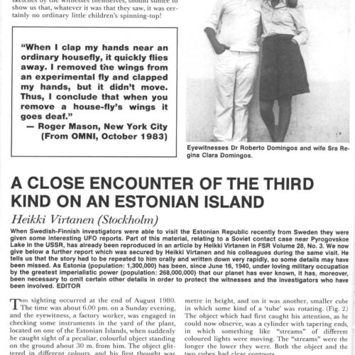 Virtanen,UFOs 1980,Estonia,FSR83V29N2 - Imagen 1