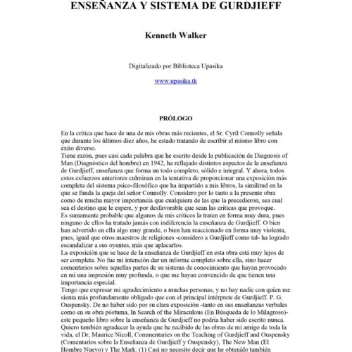 Walker,Ensenyanza y Sistema de Gurdjieff - Imagen 1