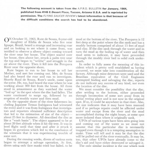 Water UFO 1963,Brazil,FSR1964V10N5 - Imagen 1