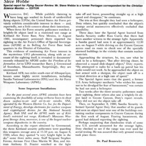 Webbe,UFOs 1980,Kirtland nuclear USAFB,N.M.,FSR84V29N5