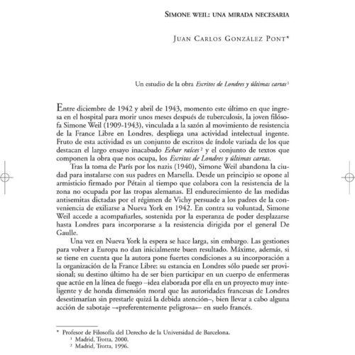 Weil,Escritos de Londres y ultimas cartas,J.C.G.Pont - Imagen 1