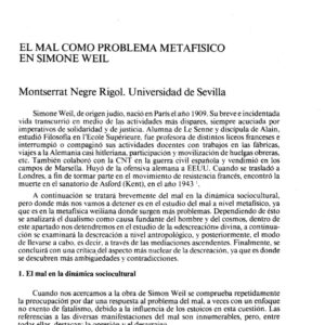 Weil,Simone,El mal como problema metafisico,M.N.Rigol