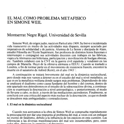 Weil,Simone,El mal como problema metafisico,M.N.Rigol - Imagen 1