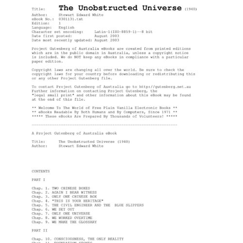 White,The unobstructed universe-3 - Imagen 1