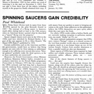 Whitehead,UFO Crash Recovery,FSR1986V31N5