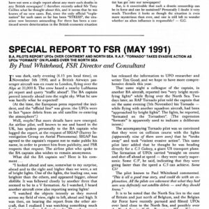 Whitehead,UFOs 1990,North Sea,FSR91V36N2
