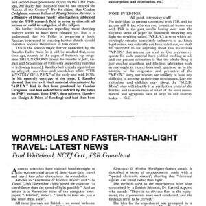 Whitehead,Wormholes,faster than light travel,FSR89V34N1