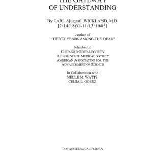 Wickland,Gateway of understanding 1934
