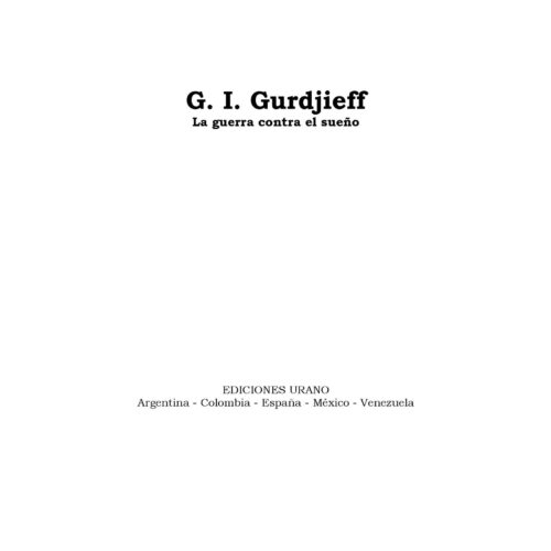 Wilson,Gurdjieff,Guerra Contra el Suenyo - Imagen 1