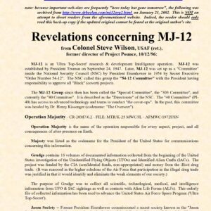 Wilson,Steve,Government secret UFO projects