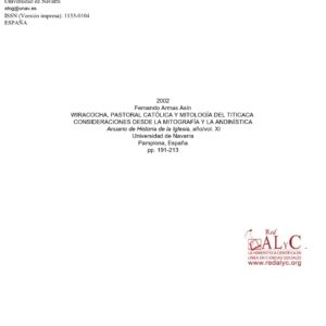 Wiracocha y mitologia del Titicaca,F.Armas Asin