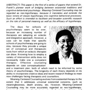 Wong,Meaning-centered counseling